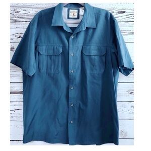 𝅺RED Head Short Sleeve Casual Button Down Shirt